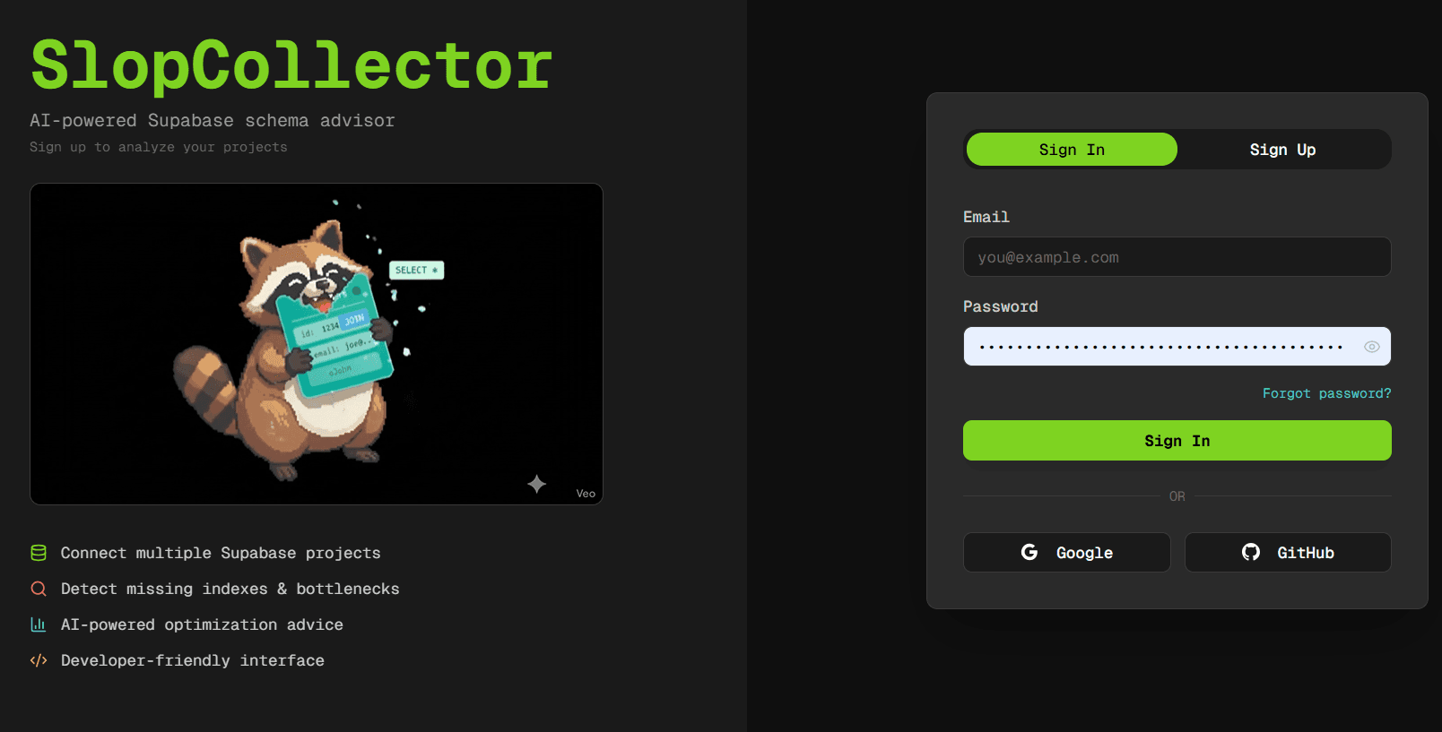SlopCollector product screenshot